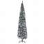 Arbre de Noël artificiel mince enneigé 9 pi, branches réalistes, 1014 branches-558073618