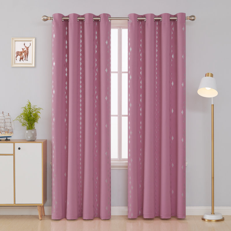 Bedolla Room Darkening Curtain Pair, Pink, 51" W x 83"L