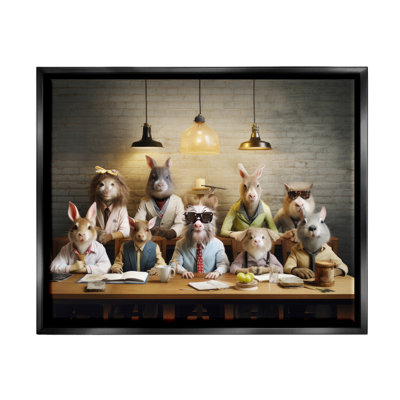 Ba-936-Floater Wild Animals At Table, reproduction d'art sur toile