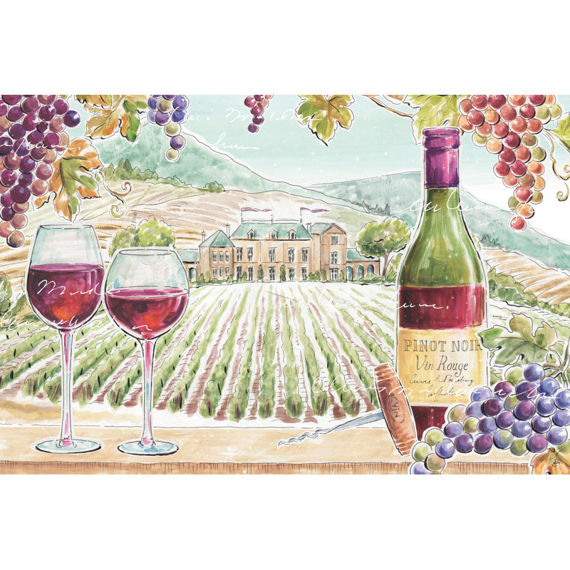 «Wine Country I» par Daphne Brissonnet, reproduction d'art sur toile tendue, H 8 po x l 12 po