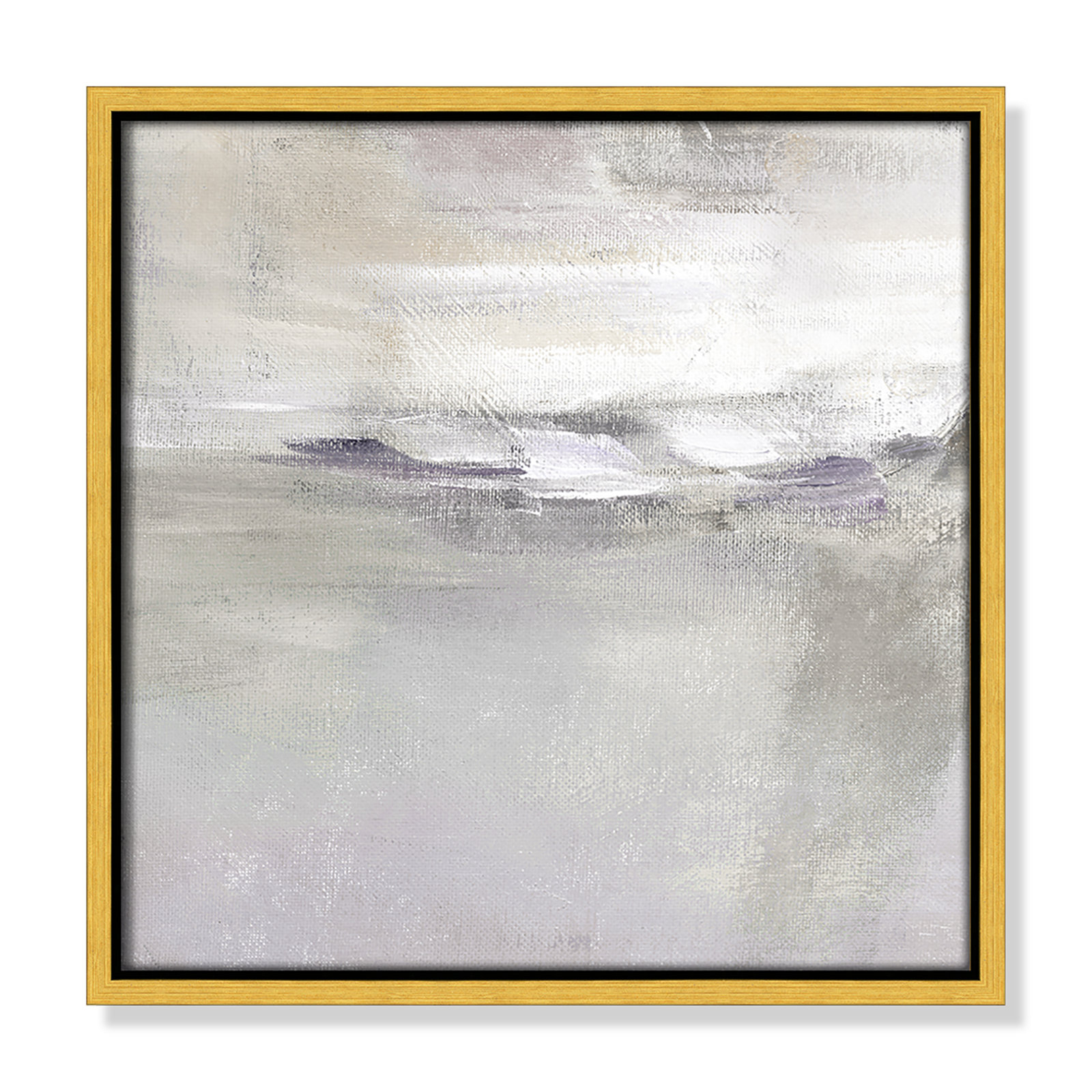 Lilac Horizon by Nan - Floater Frame Print on Canvas, 13.5" H x 13.5" W, Gold Framed