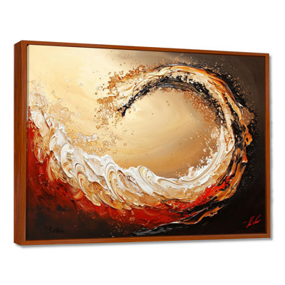 Red And Golden Desert Wave III - Abstract Landscapes Wall Art Living Room