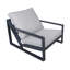 Chaise longue de patio en aluminium avec coussins et repose-pieds, coussins souples en tissu imperméable avec structure en aluminium, noir