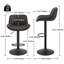 Swivel Upholstered Adjustable Height Counter Stool with Metal Frame-1881020860