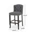 Ensemble de 2 tabourets de comptoir à oreilles capitonnés 31 po Vienna, gris anthracite et brun foncé-1808470786-1808470790