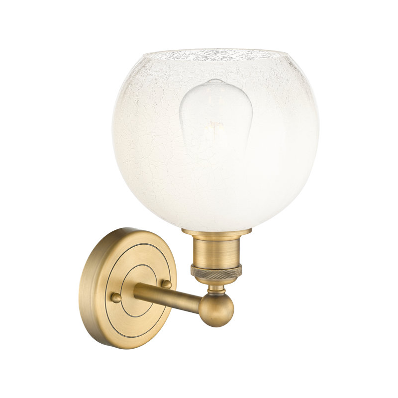 Applique murale 1 lumière Edison - Appleton, Brushed Brass, Opale