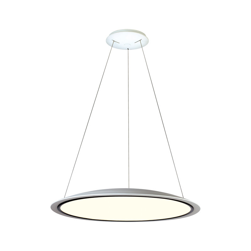 Luminaire suspendu géométrique à 1 lumière unique à DEL Ahto, 35.12" W x 35.12" D