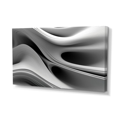 Blanc, noir, infini ondulations - art abstrait de vagues modernes