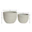 Ensemble de 2 pots à fleurs ronds en oxyde de magnésium avec trous de drainage, grands pots de plantes décoratives d'intérieur et d'extérieur