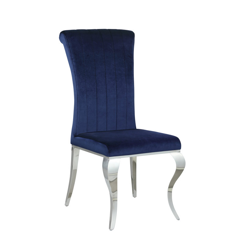 Danbury 18.25'' H Upholstered Side Chair, Ink Blue
