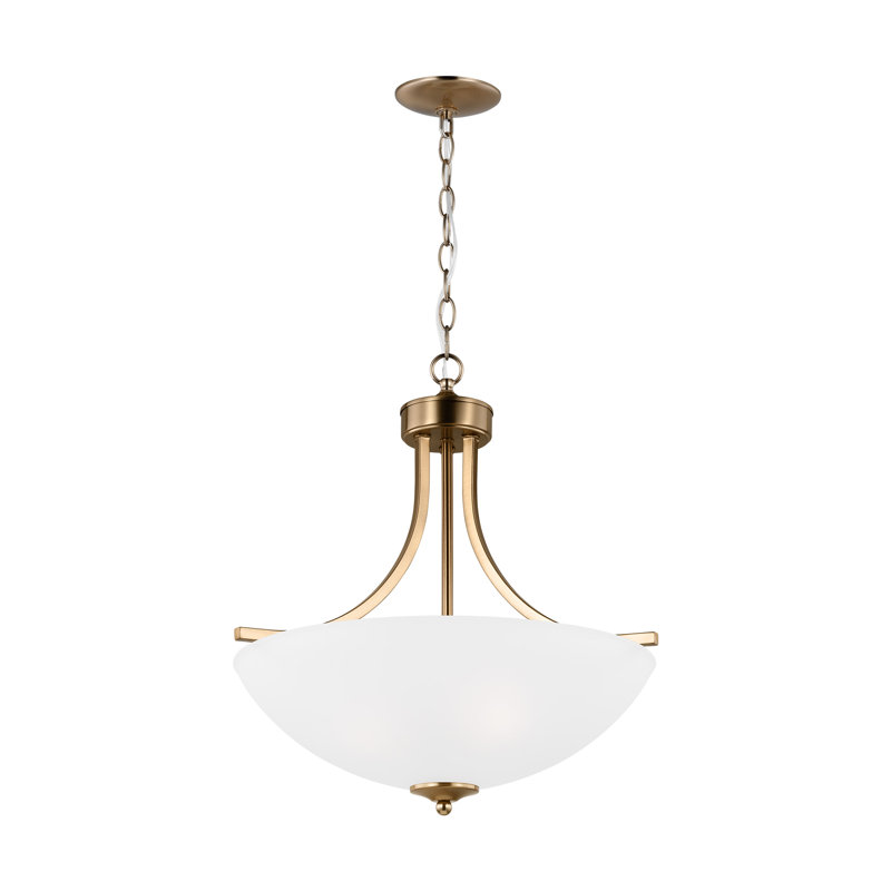 Geary Medium Three Light Pendant from Generation Lighting , No, Satin Brass, 94.63" H x 20.63" W x 18.63" D