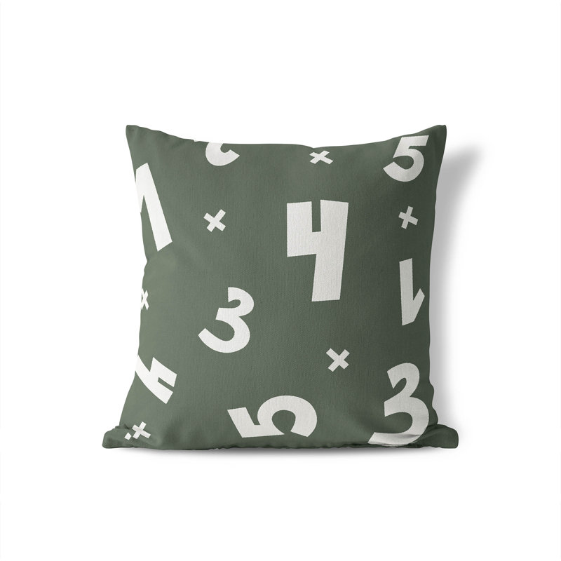 Coussin Numéros, H 18 po x l 18 po, Chimichurri / ivoire