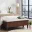 Banc de rangement avec repose-pieds en bois d'hévéa massif de 50,8 po avec siège en lin, banc de rangement pour chambre à coucher, range-chaussures pour chambre à coucher, salon, vestibule, garde-robe