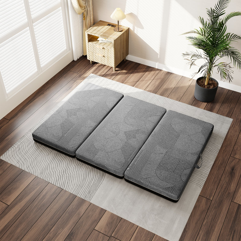 Alwyn Home Tri-fold 6'' Memory Foam Mattress, Portable Folding Murphy Bed Mattress with Washable Cover, Queen