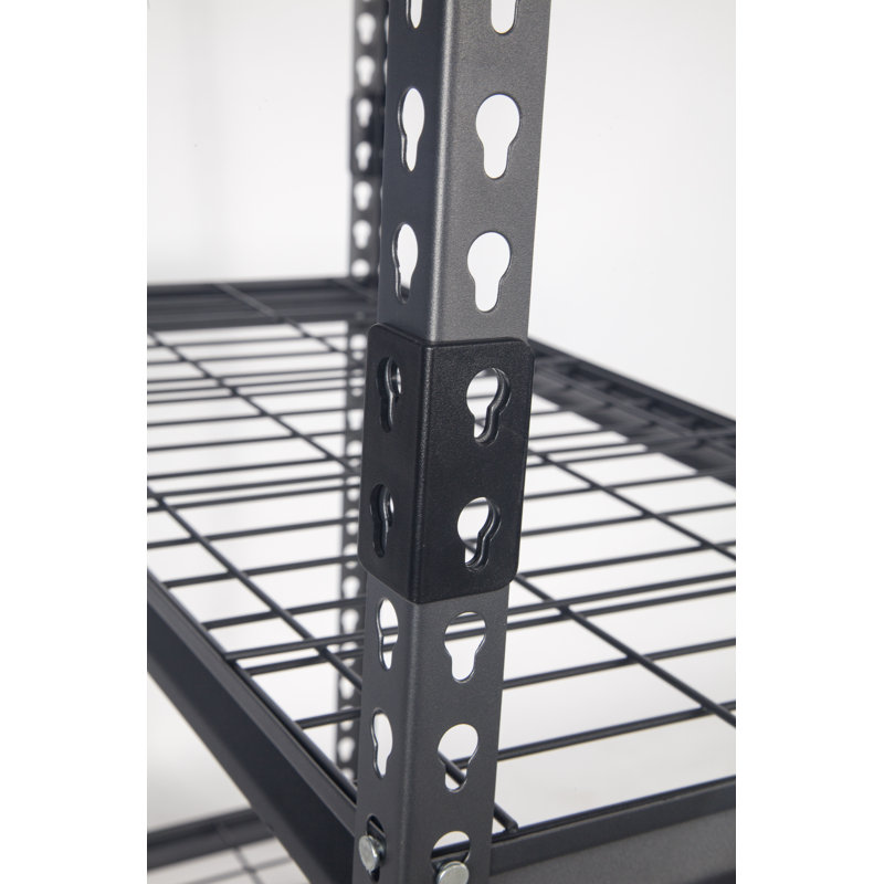 Lafoya 4-Shelf Steel Shelving, Black, 59.84" H x 35.82" W x 18.11" D