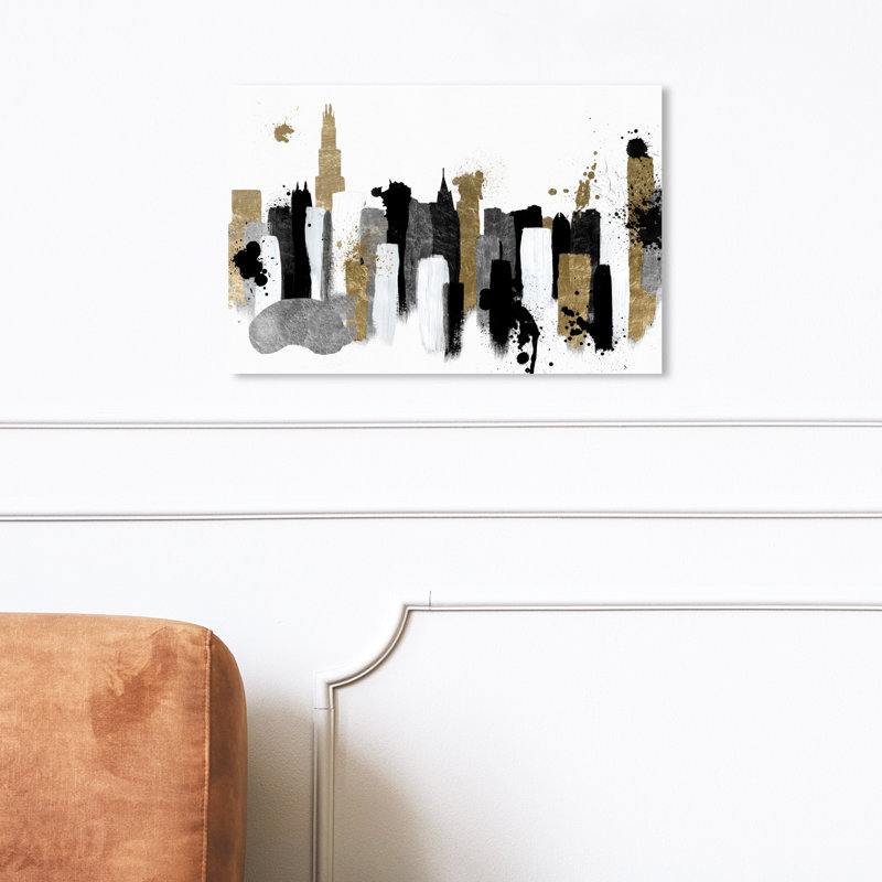 «Abstract Glamour Chicago, Modern & Contemporary Black», reproduction d'art sur toile, H 16 po x l 24 po, Toile tendue