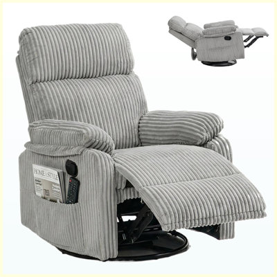 Fauteuil inclinable pivotant à 360 degrés pour adultes, fauteuil inclinable compact et rembourré, idéal pour les petits espaces et les chambres d'enfants.