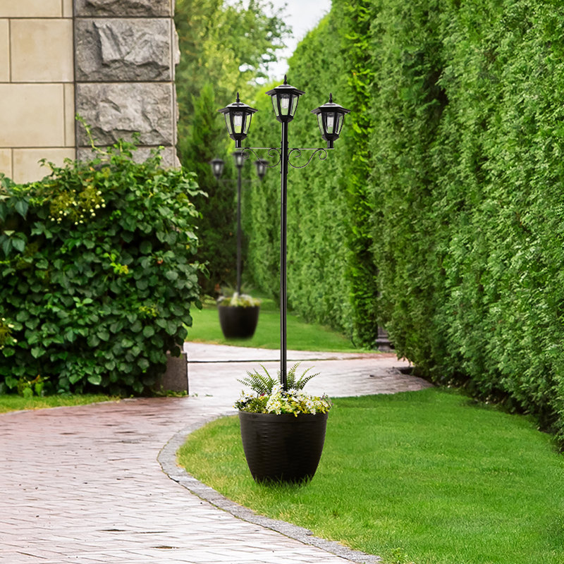 Black Solar Powered Integrated LED Pathway Light