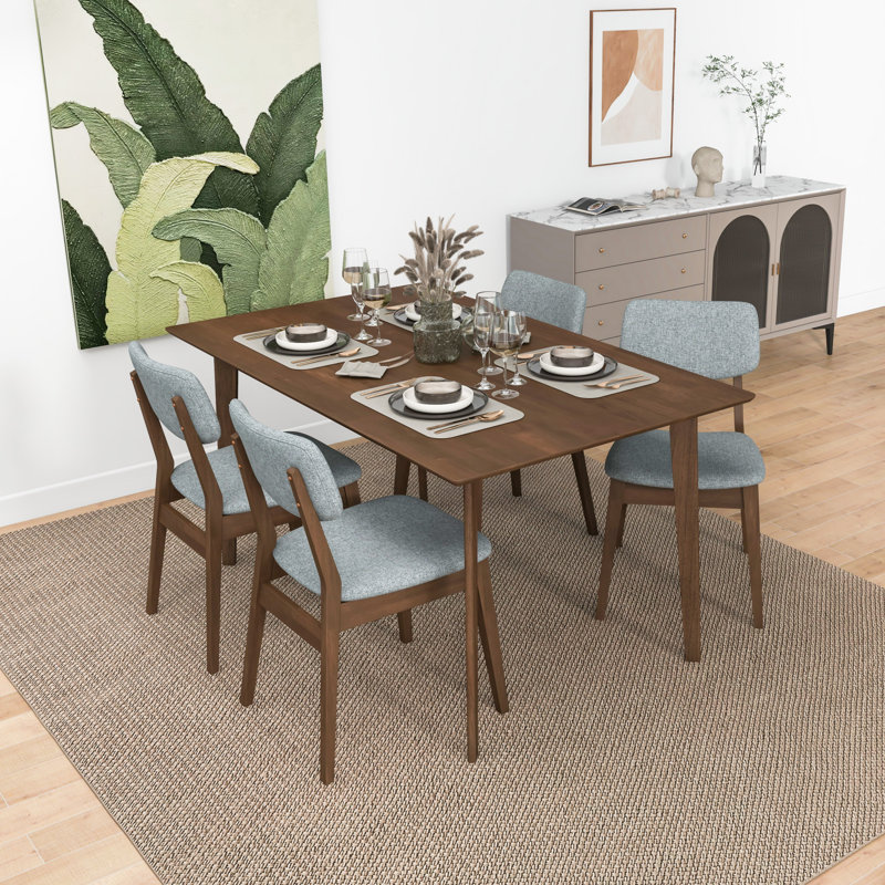 Topps 4 - Person Solid Wood Top Four Leg Dining Set, 29" H x 59" L x 29" W