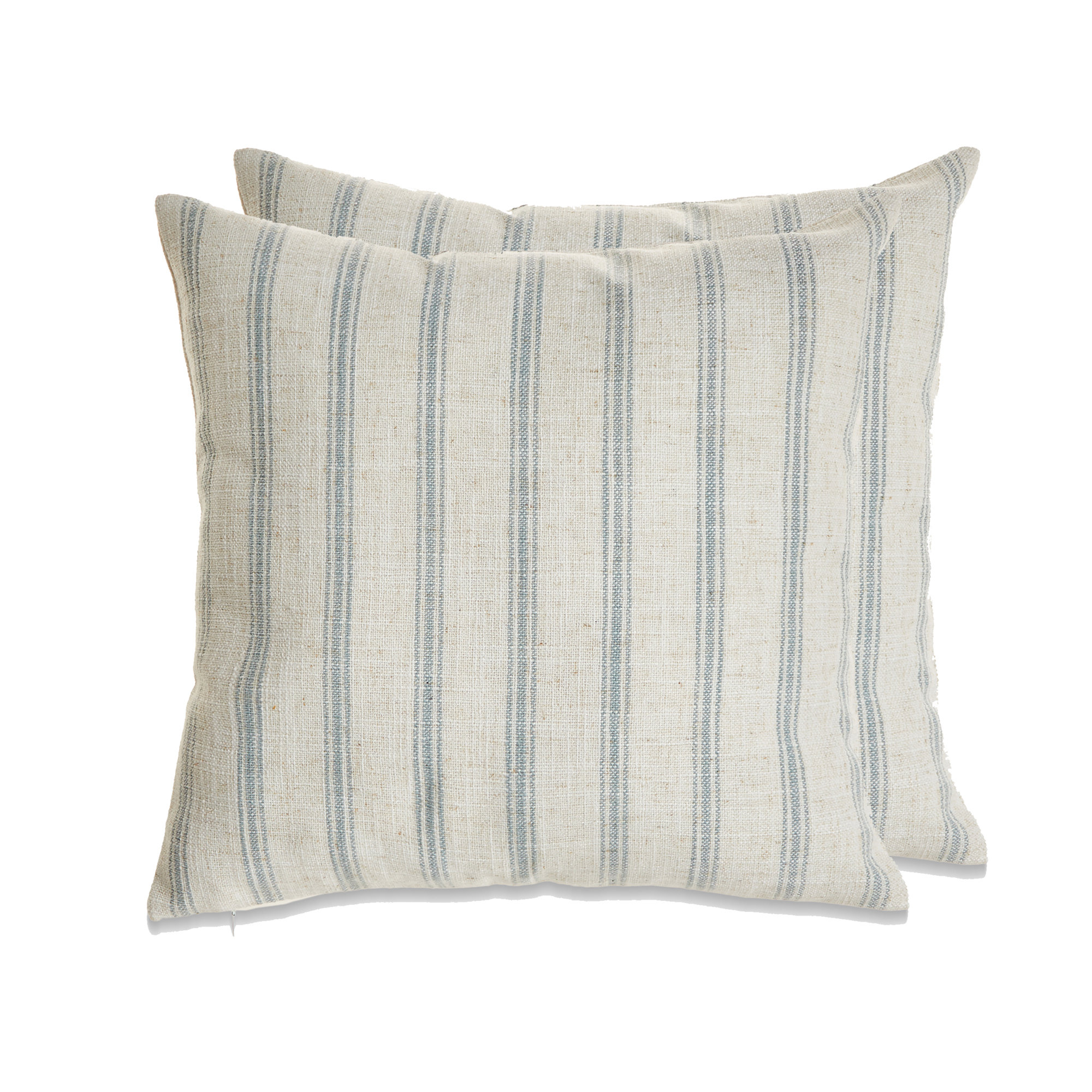 French Stripe Reversible Throw Pillow - Blue