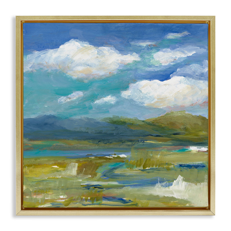 «All Its Beauty Landscape», art mural sur toile flottante par Lanie Loreth, H 25 po x l 25 po, Cadre flottant métallique doré