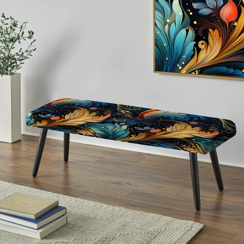 Banc rembourré à motif cachemire Celestial Whispers