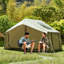 Tente de camping gonflable 8 x 12 pi - tente pneumatique 4 saisons avec ouverture de cheminée et lanterneau, hauteur de 7,5 pi, Oxford 300D imperméable, installation instantanée pour camping en famille Glamping Hot-111697804