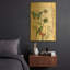 «Botanical Daisey Grande Marqueritte Damask» par Jean Plout, art mural en métal doré, 16 po x 24 po-22505012