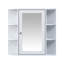 Armoire de rangement murale de salle de bain avec miroir, armoire à pharmacie avec tablette en bois réglable et portes, armoires de rangement montées avec 6 tablettes ouvertes-882272008