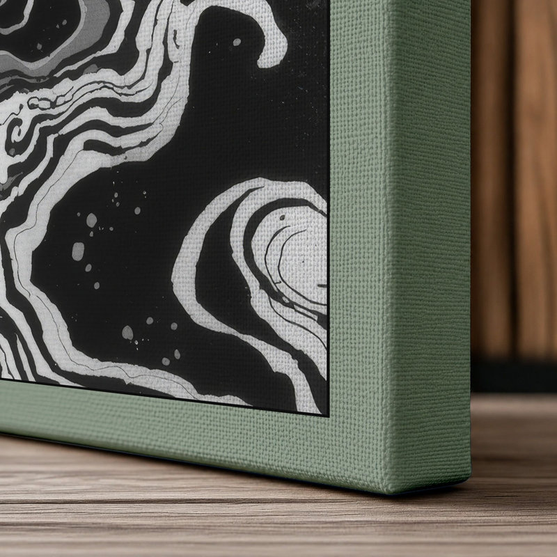 Flowing Currents Abstract - Wrapped Canvas, 36x24 - 91.4 x 61.0 cm, Sage Border