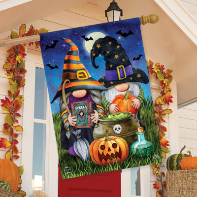 Halloween Gnomes House Flag