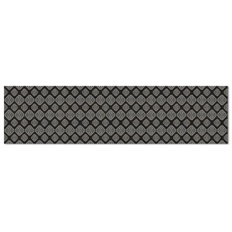 Tapis décoratif tribal Zen 8 pi x 2 pi, imperméable, antidérapant, antidérapant, Tapis de couloir 2 pi x 8 pi, Géométrique