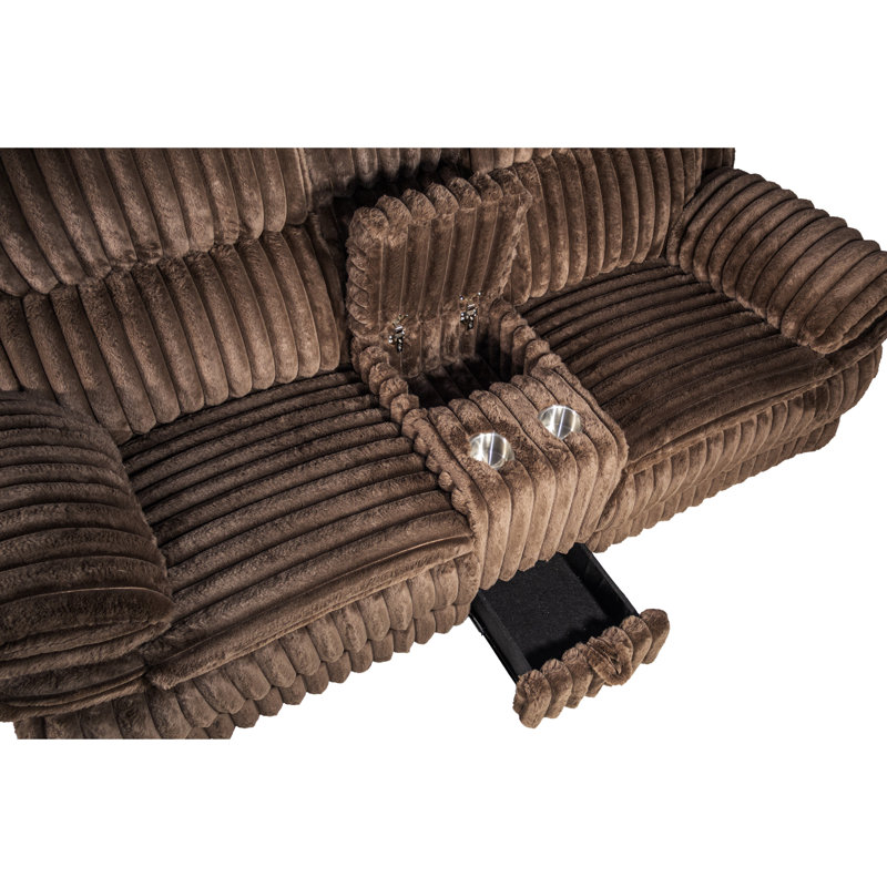 Causeuse inclinable avec boîte de rangement Living, Brun