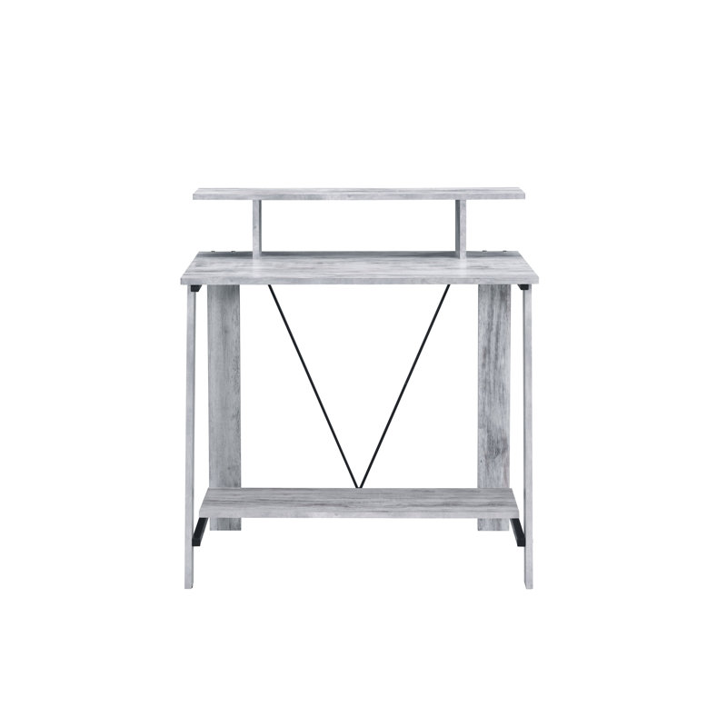 Nypho Antique White& Black Finish Writing Desk, Gray/Black