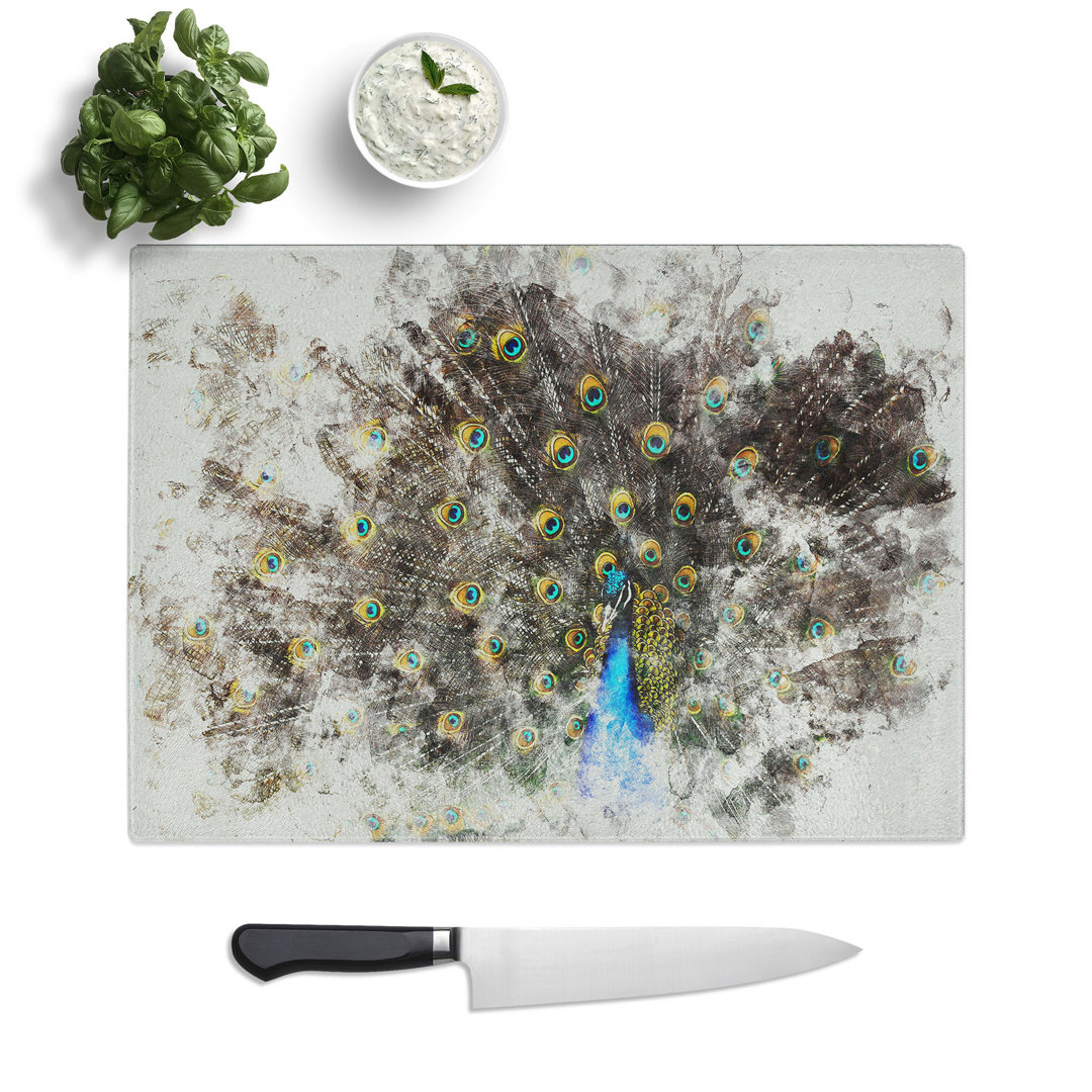 Peacock Vol.1 Watercolour Chopping Board