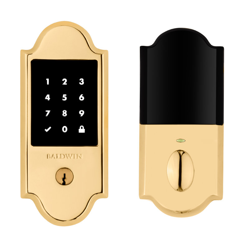 Single Cylinder Smart Deadbolt Z-Wave Technology, Polished Brass