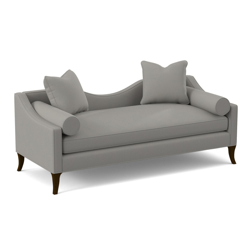 Chaise longue Audrey, Noyer américain, 100% polyester ivoire Fizz