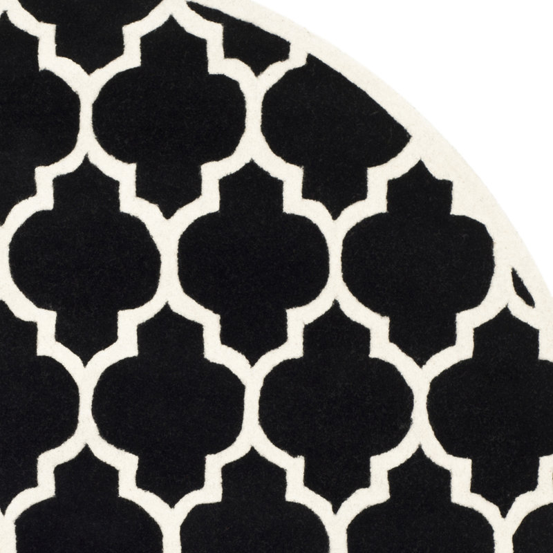 Carolene Hand Tufted Wool Geometric Rug, Round 7'