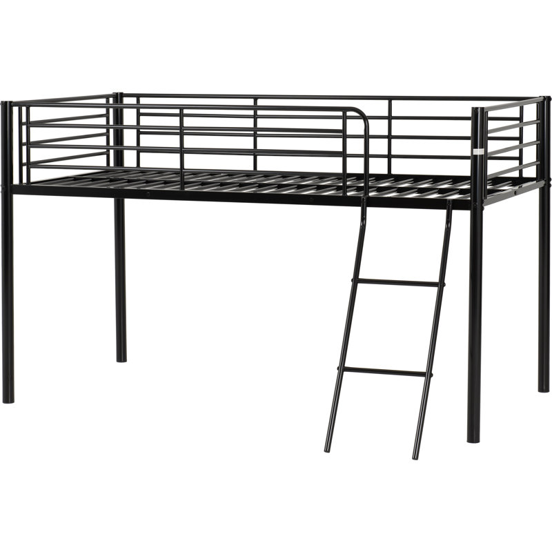 Single (3') Bed Frame Loft Bed by Isabelle & Max, Black