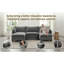 Canapé moderne en chenille gris moderne, canapé compact à 2 places avec deux ports de chargement USB et poches latérales, petit canapé pour chambre, bureau, appartement.-131141842