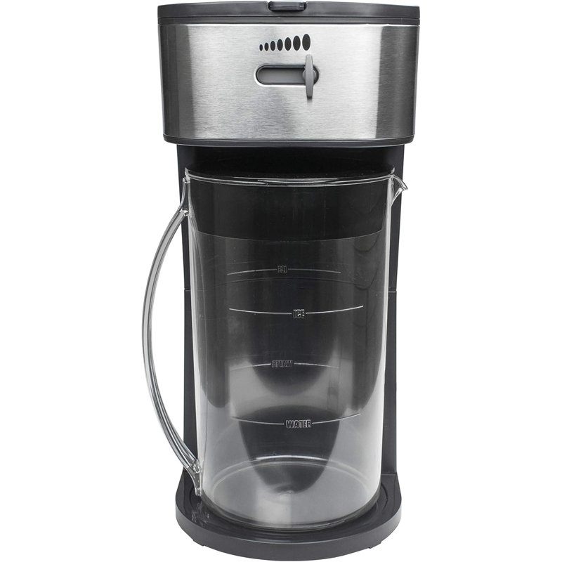 Brentwood Iced Tea And Coffee Maker With 64oz Pitcher – Automatic Brewer With Strength Selector, Reusable Filter, And Auto Shut Off, Blue