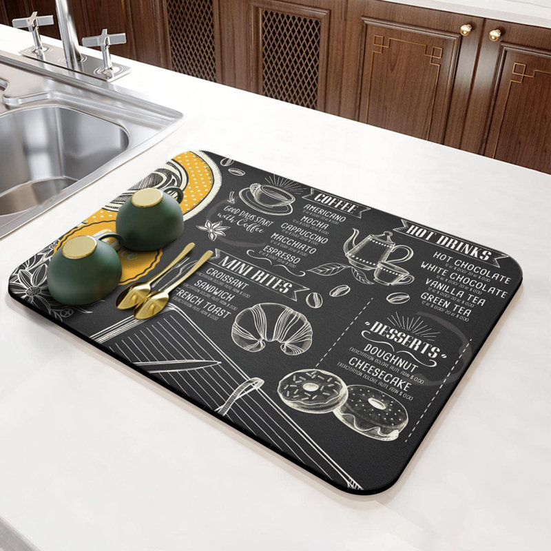 Accessoires pour tapis de bar à café pour tapis de cuisine à vaisselle en caoutchouc antidérapant pour comptoir