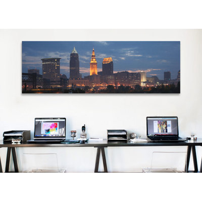 " Cleveland Panoramic Skyline Cityscape (Dusk) " by Unknown Artist