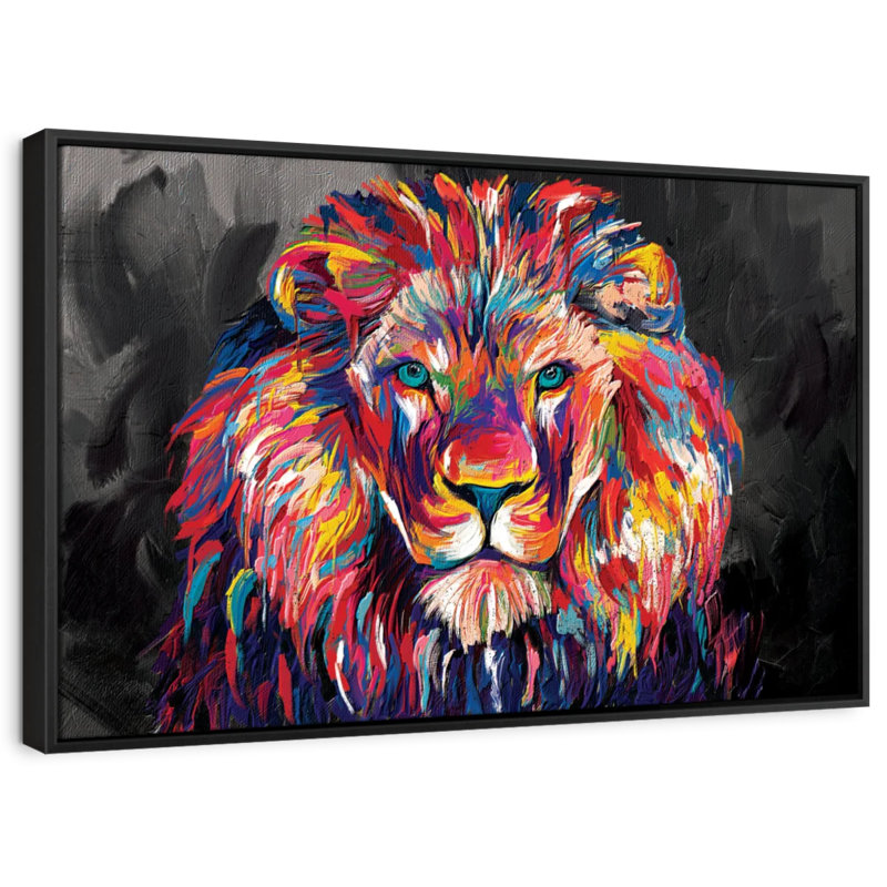 Animal "Couleur abstraite du regard du lion", H 40 po x l 27 po