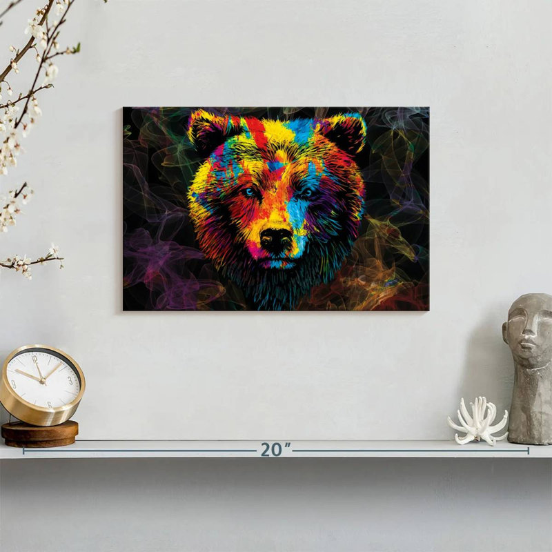 «Grizzly Bear Smoky Color Bear» sur toile, H 8 po x l 12 po x P 1 po