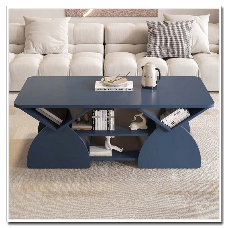 Rectangular Coffee Table For Living Room, Blue
