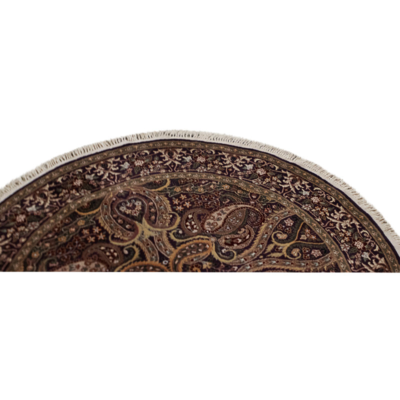 High-Quality Hand-Knotted Aubergine Area Rug
