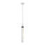 3" E26 Cylindrical Pendant Light, 18" Crackled Glass And Satin Brushed Black Finish-1137822900-1137822911