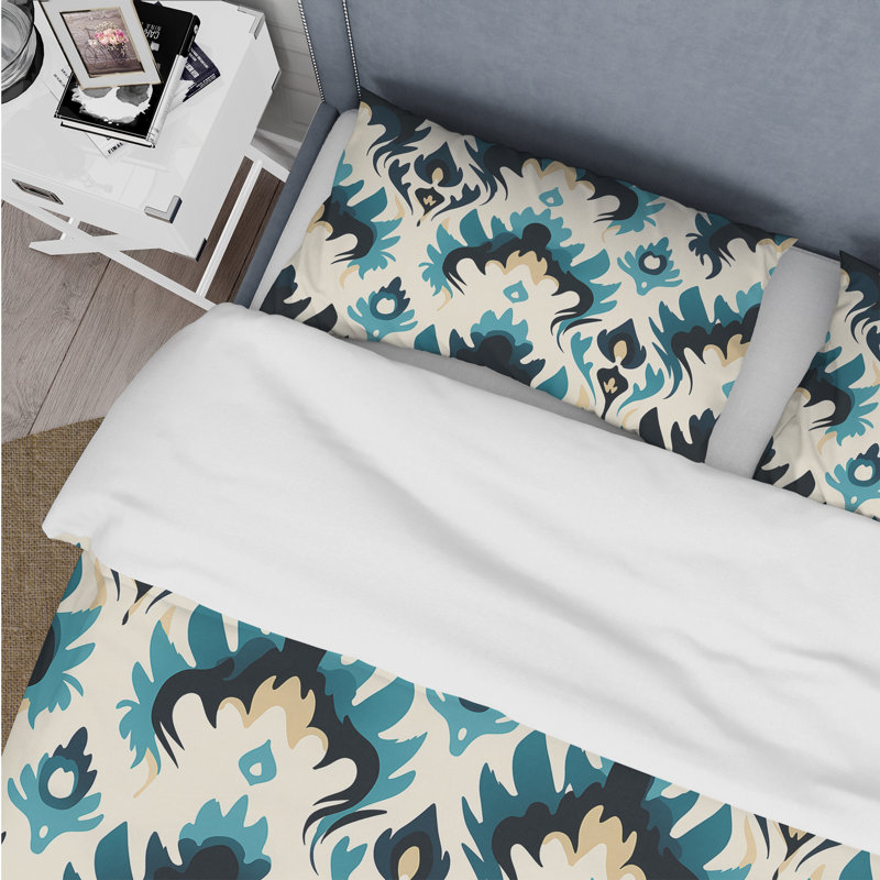 Black Urban Industrial Ikat Symphony - Ensemble de housse de couette Ikat, Housse de couette pour grand lit et 2 taies décor