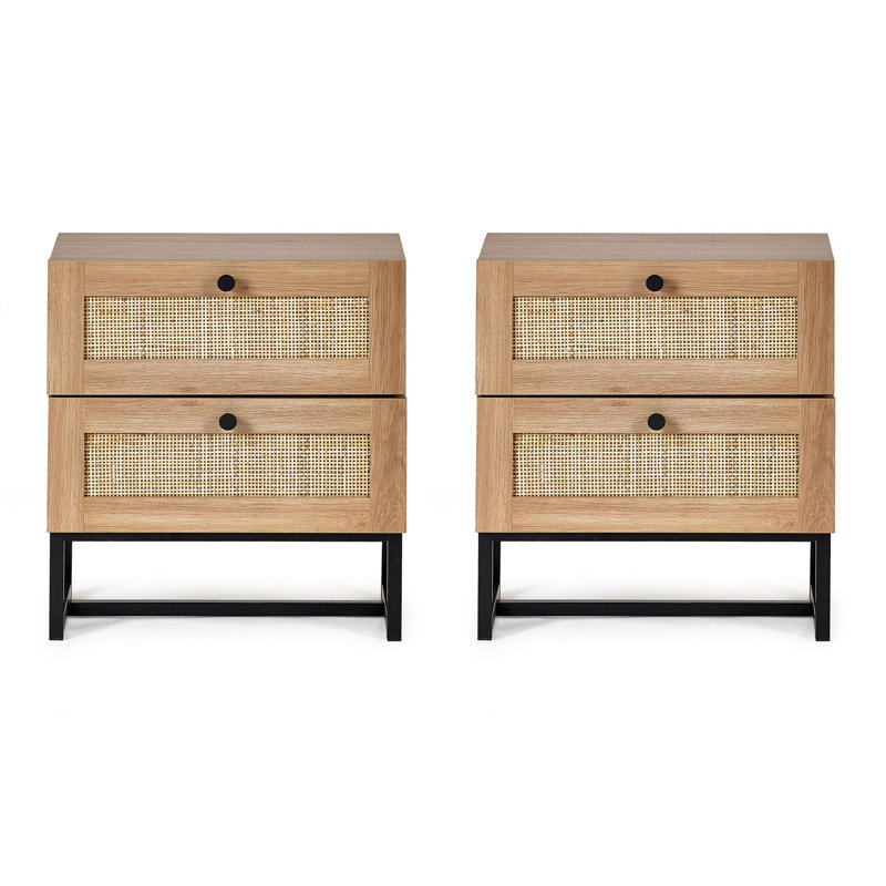 Gennaro 50cm W Bedside Table, Brown